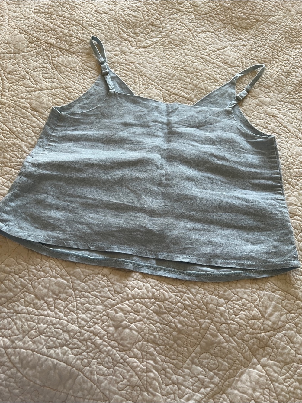 Handmade Linen Studios Light Blue Linen Tank - Picture 3 of 7